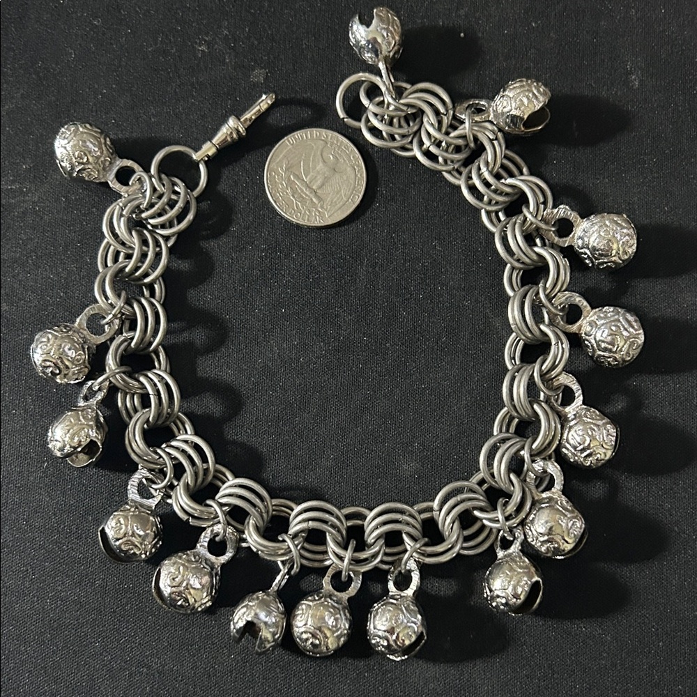 Handmade Ren Faire Stainless Steel Large Jingle Bell Anklet